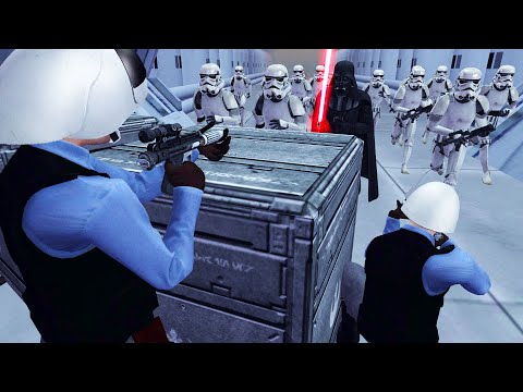 Darth Vader Boards Rebel Ship Defenses... - Men of War: Star Wars Mod Battle Simulator