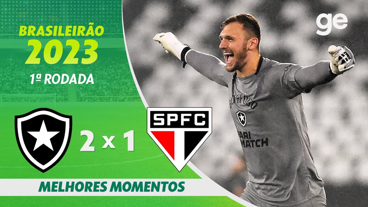 VÍDEO: gols e melhores momentos de Botafogo 2 x 1 São Paulo na primeira rodada do Campeonato Brasileiro-2023