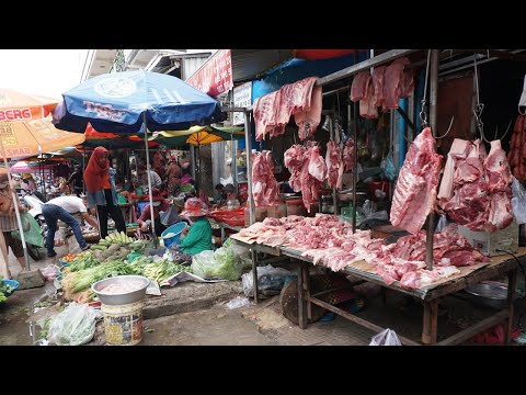 Morning Toul Sangke Street Market - Many Different Various Food Type Selling in Phsa Toch Russe Keo