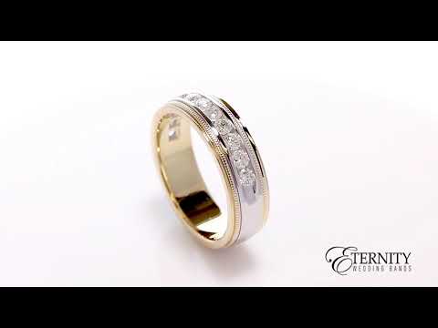 Milgrain 1CT Diamond Two Tone Gold Men's Ring (611A)