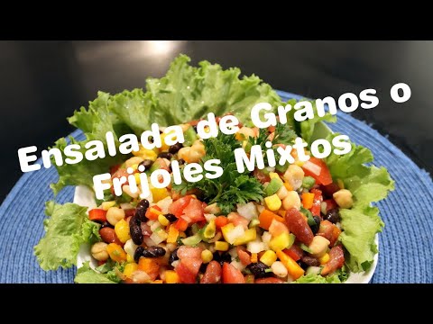 Como preparar Ensalada de Granos o Frijoles Mixtos con Sabor Dominicano