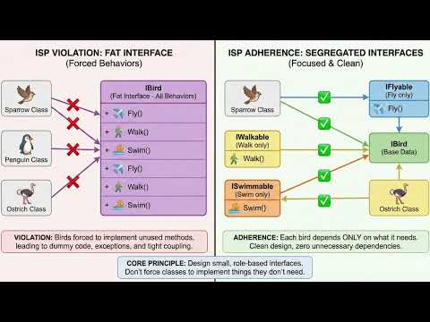 Interface Segregation Principle Explained with Real Examples | SOLID Principles | Clean Code