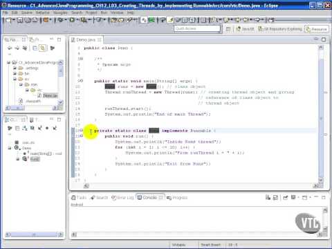 Vtc Player Advanced Java Programming Java Se 7 Creating Threads By Implementing Runnable