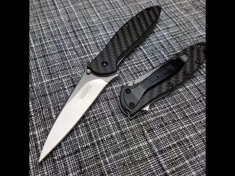 Kershaw Leek Carbon Fiber Handle CPM-154 Blade "Walk-Around" - Knives Plus