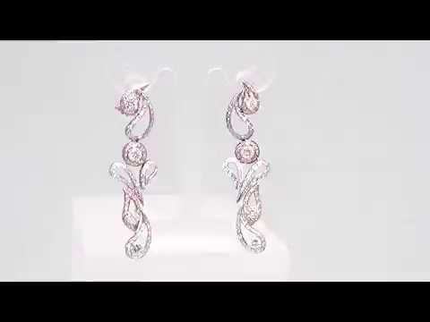 18K White Gold Diamond and Pink Sapphire Earrings from Kaufmann de Suisse