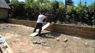 Wheel Barrow Ramp-Filling A Retaining Wall
