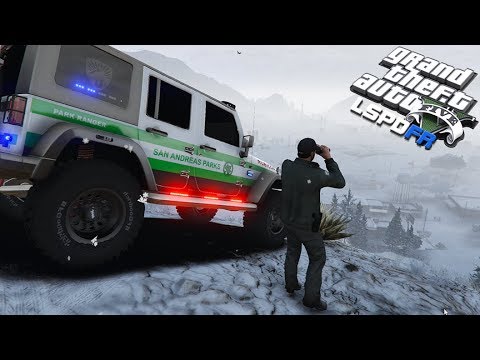 GTA 5 LSPDFR - SNOW PATROL - Park Ranger - Helicopter Crash