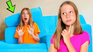 Nastya builds secret rooms to play hide and seek with friends