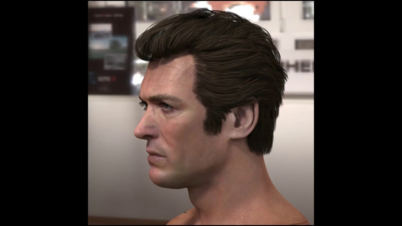 克林特&middot;伊斯特伍德肮脏的哈利头 3D 模型