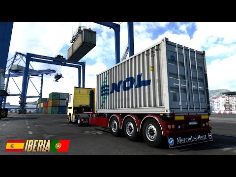 ETS2 Mercedes Actros MP1 ★  Hafen von IBERIA - Containertransport [1781] EURO TRUCK SIMULATOR 2