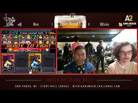Smash At Study Hall - Braz (Falco) vs. IDCrisis (Fox) Smash Melee Losers Round 5