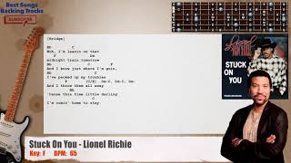 🎸 Stuck On You - Lionel Richie Main Guitar Backing Track with chords and lyrics