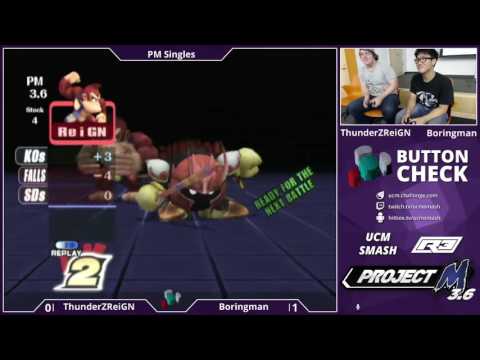 ThunderZReiGN (Donkey Kong) vs Boringman (Metaknight) - Button Check #7 - Project M - Singles