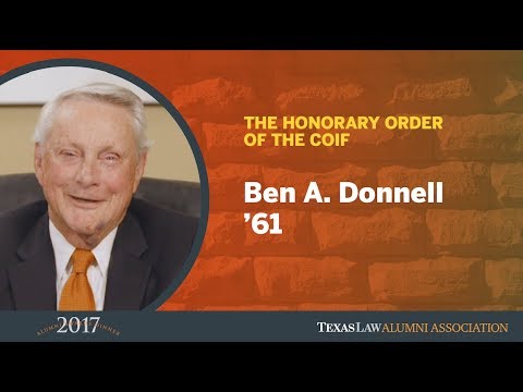 2017 Alumni Awards: Honorary Order of the Coif — Ben Donnell '61