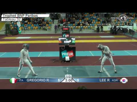 FE W S Individual Orleans FRA Worldcup 2016 T32 11 blue GREGORIO ITA vs LEE KOR