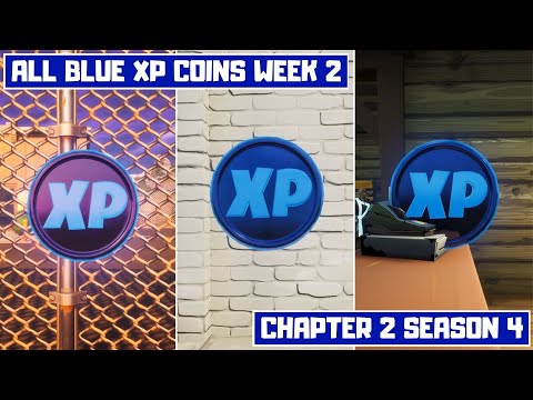 All 3 Blue XP Coins Locations Week 2! - Deja Blue Punch Card Fortnite Chapter 2 Season 4