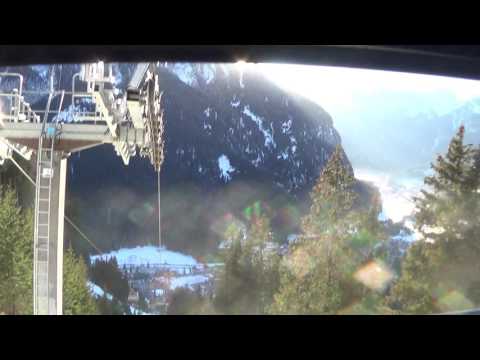 Discesa integrale cabinovia Agamatic "Pecol" in HD - Canazei (TN) / Kabinenbahn / Gondola lift