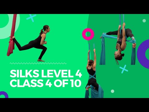 Qizzup Silks Level 4 - Intermediate/Advanced Aerial Silks Full Class Lesson