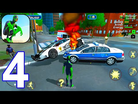 Rope Frog Ninja Hero Car Vegas - Gameplay Part 4 Crime Vegas City Superhero Simulator, Bike & Car