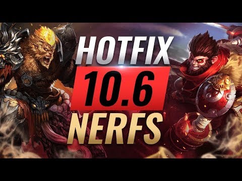 MASSIVE HOTFIX CHANGES: EMERGENCY NERFS & Bugfixes in Patch 10.6 - League of Legends Season 10