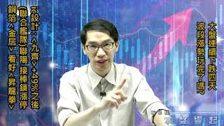 【掌聲響起】#賴昇楷 0609 - 《九齊》+49%後，《聯陽(聯合艦隊)》接棒亮燈；業績股《金居、昇龍拳、矽創》這樣看待；大盤連跌四天，波段漲勢玩完? (圖)