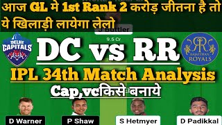 dc vs rr ipl match fanatsy11 team|delhi vs rajsthan  prediction|fanatsy11  team of today match