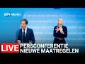 LIVE ?Persconferentie Rutte en De Jonge, nieuwe maatregelen verwacht
