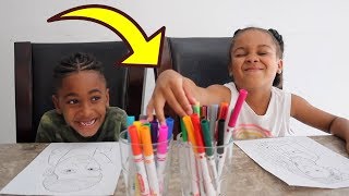3 Marker Challenge Best Moments | Johny Johny, Christmas, JoJo Siwa | FamousTubeKIDS