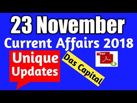 23 November 2018 Current Affairs | Daily Current Affairs | Current Affairs in English |