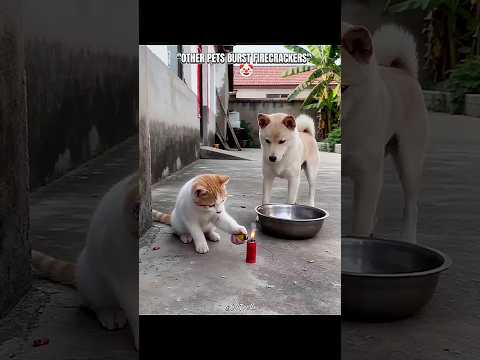 Others pets brust firecrackers 🔥.#animals #trollface #skulledit #usa