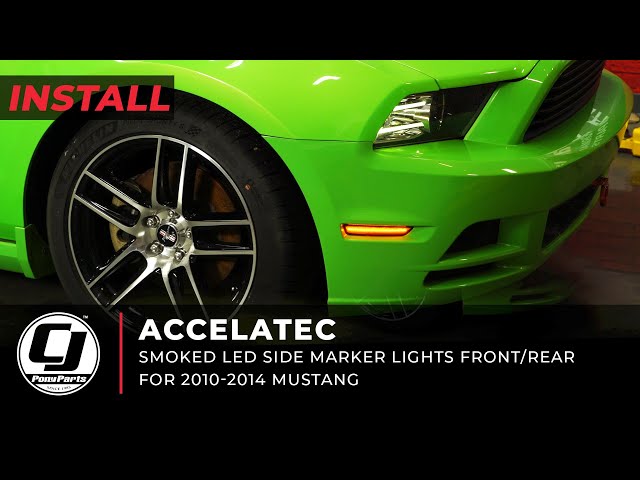 ACCELATEC Side Marker Lights LED Smoked Lens Front/Rear Set Mustang 2010-2014
