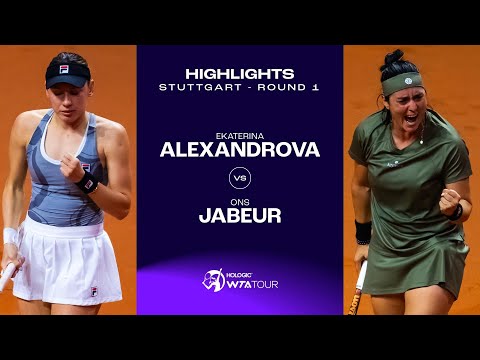 Теннис Ekaterina Alexandrova vs. Ons Jabeur | 2024 Stuttgart Round 1 | WTA Match Highlights