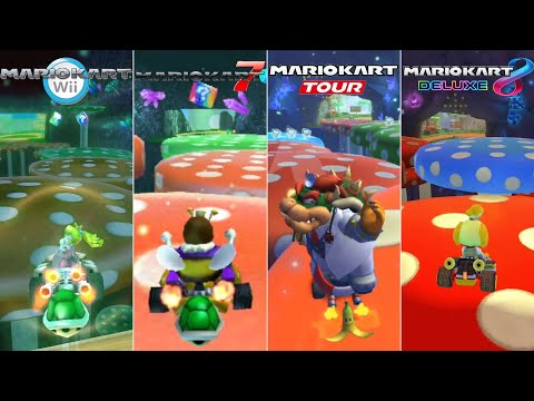 Evolution Of Wii Mushroom Gorge Course In Mario Kart Games [2008-2022]