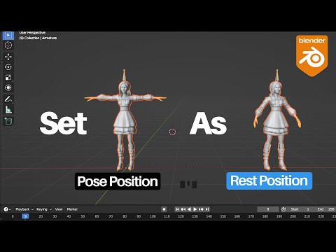 Set Current pose to Rest pose in blender Quick Tutorial