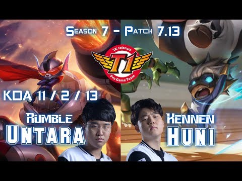 SKT T1 Untara RUMBLE vs SKT T1 Huni KENNEN Top - Patch 7.13 KR Ranked