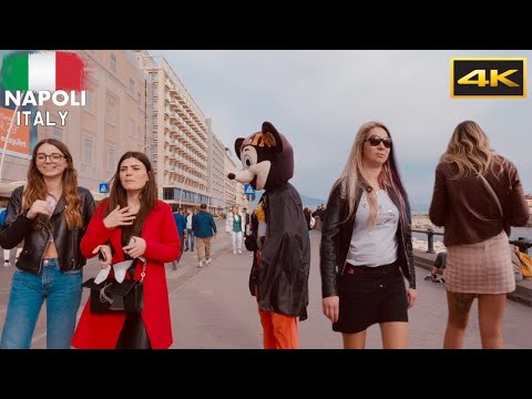 NAPOLI 🍕2022 - Lungomare via Partenope Walking Tour |Naples, Italy |4k UHD