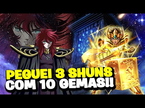 INCRÍVEL!!! 10 GEMAS PEGUEI 3 SHUN UNDERWORLD - Saint Seiya Awakening