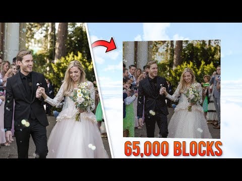 PewDiePie and Marzia Married in Minecraft | Pixel Art Timelapse