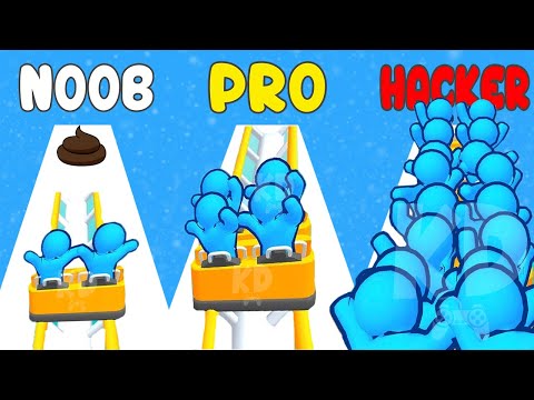 Runner Coaster - NOOB vs PRO vs HACKER!