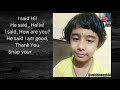 Pre Primary Rhymes Hi Hello #I said hi he said hello I said how are he said I am good thank you