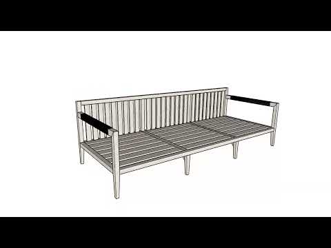 Google SketchUp Animation Bench Sofa