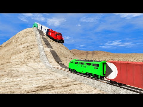 Trains vs Hill Climb - BeamNG.Drive #2