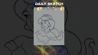 Daily Disney Sketch Jasmine Aladdin