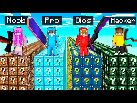 EPIC Lucky Blocks Challenge: NOOB vs PRO vs GOD vs HACKER!