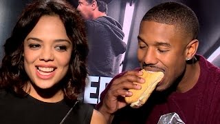 Truth Or Dare with CREED Cast: Michael B Jordan, Tessa Thompson (Hotline Bling, Chubby Bunny)