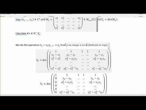 Pack's Maths Classics #1 : The Vandermonde matrix