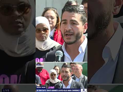 Abdul El-Sayed delivers remarks after being projected to win Michigan Senate Democratic primary