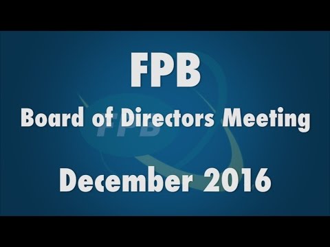FPB Board of Directors Meeting December 2016