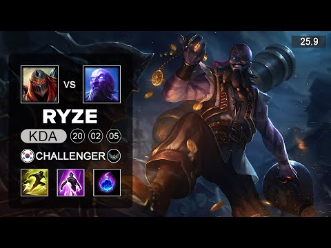 Ryze vs Zed Mid - KR Challenger - Patch 25.9 Season 15