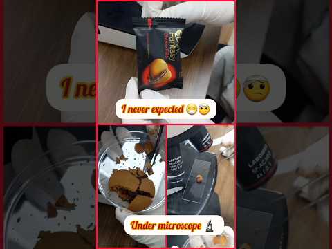 chocolate biscuit under microscope 🔬#microscope #shorts #viral #chocolate #biscuit
